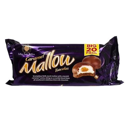 H & P MALLOW CARAMEL TEACAKES 20PK x 25GR
