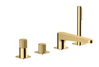 RAK-AMALFI 4 HOLE DECK MOUNTED BATH SHOWER MIXER IN BRUSHED GOLD