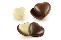 Chocolat Moulds: SECRET LOVE, Thermoformed Moulds for Chocolate 123x115x44mm