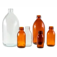 Narrow neck flask. Transparent glass 60ml