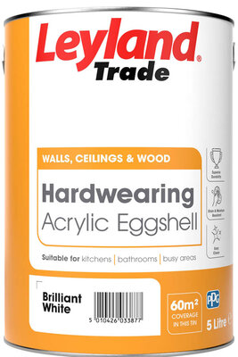 Leyland Acrylic Eggshell Paint Brilliant White 2.5L