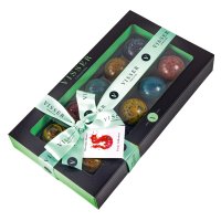 Deluxe gift box of 10 fruity Picasso chocolates with menu tag  4x190g