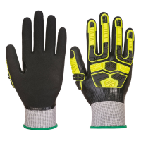 Portwest Impact Nitrile Sandy TPR Waterproof Gloves, Grey/Black