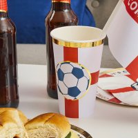 Come On England Football Jumbo Paper Cups - Pack of 8