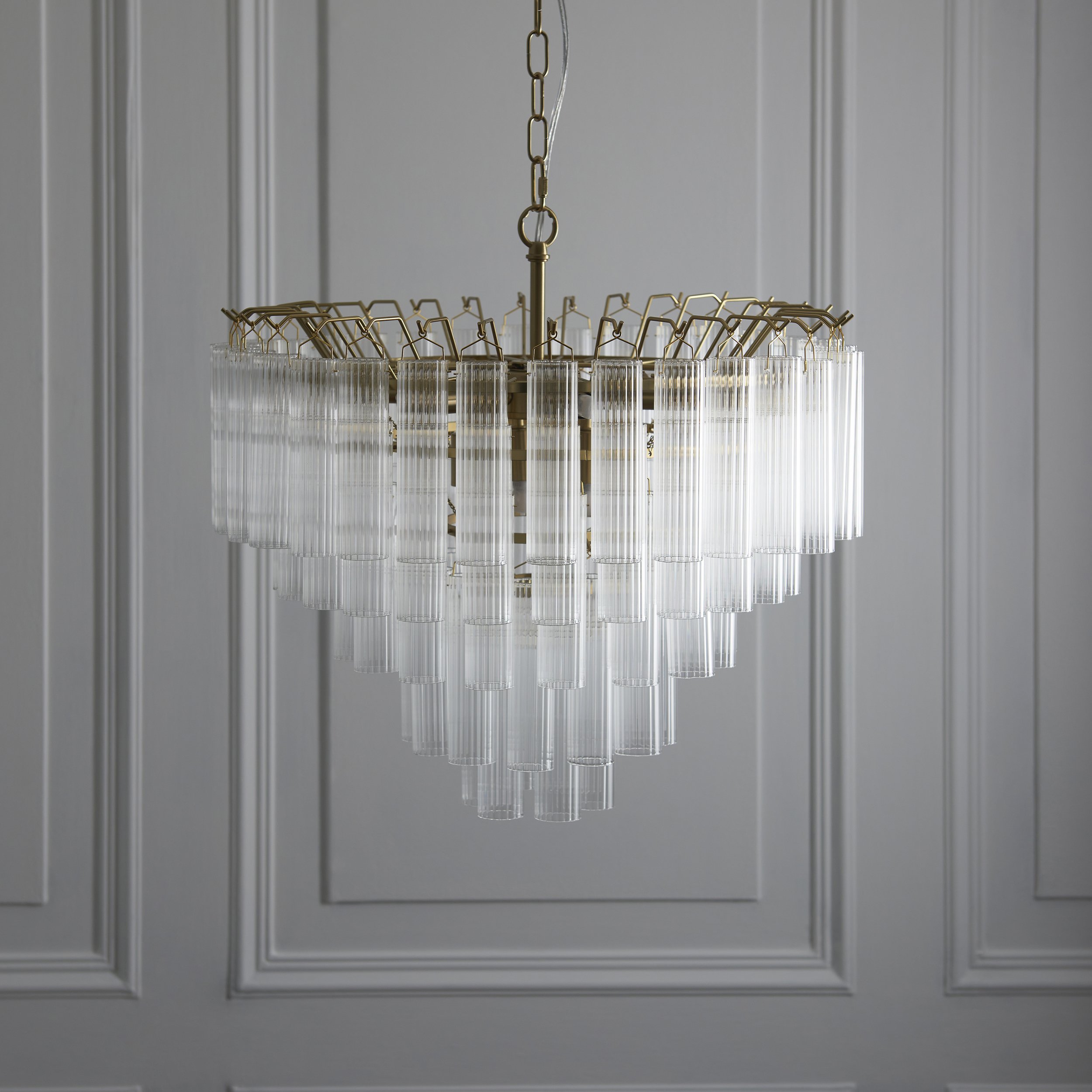 TOULOUSE 12LT PENDANT BRASS WITH CLEAR GLASS