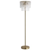 Rousseau Floor Lamp Antique Brass Metal Finish with 36 Glass Droplets 160cmh