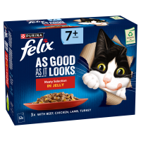 Felix 'As Good as it Looks' Cat Pouch 7+ Senior Meaty Selection 85g 12-Pack x 4