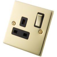 Polished Brass 1 Gang 13 Amp Switched Socket 6052-103