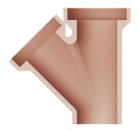 TRADITIONAL SALT GLAZE DRAIN 150mm x 150mm OBLIQUE CHANNEL JUNCTION LEFT HAND