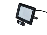 HiLume 30W LED flood light with PIR, IP65, Black, 4000K, c/w 1m flex