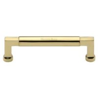 C0312 128-PB - Heritage Brass Cabinet Pull Bauhaus Design 128MM CTC Polished Brass Finish