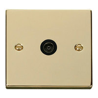 Click Deco CLICKVPBR065BK Polished Brass TV Outlet Non Isolated