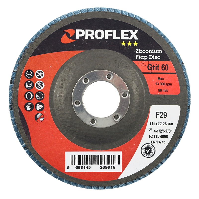 ABRACS EXTRA PROFLEX 115 X 22MM X 40 GRIT FLAP DISC