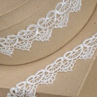 Scalloped Lace Ivory - 35mm x 4.5m