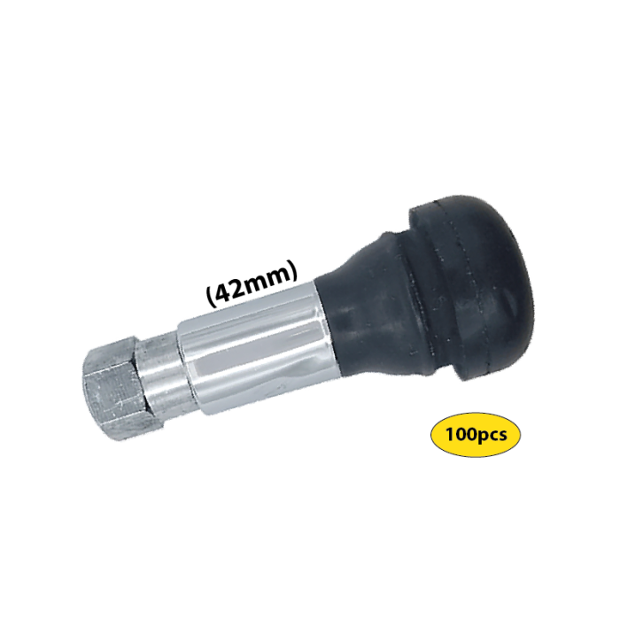 Rubber Valve With Chrome Sleeve & Cap