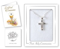 Communion Sterling Silver Cross Necklet   (C69390)