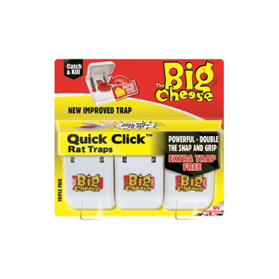 The Big Cheese Catch & Kill Quick Click Rat Trap 3pk