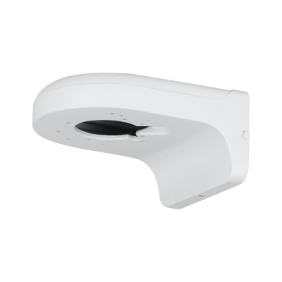PFB2204W wall mount bracket front view in white aluminium alloy and SGCC construction