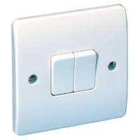 MK LOGIC PLUS  2 GANG SP 2W SWITCH WH 10A