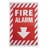Fire Alarm w/Arrow, 8"W x 12"H, Vinyl