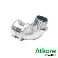 Koreflex KMLGE Liquid Tight Nickel Plated Brass Male Glands - 90 Degree Fixed Type