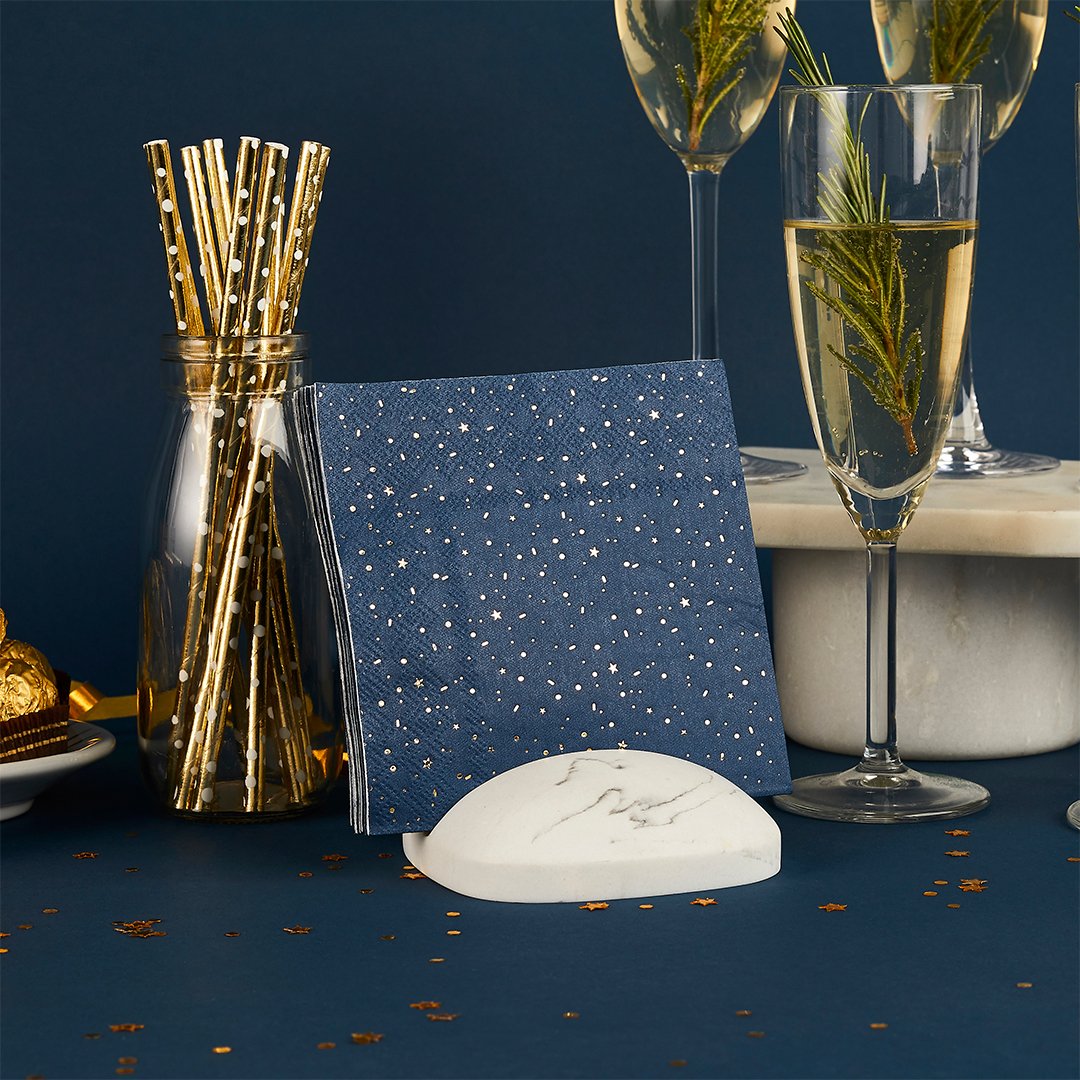 Navy & Stars Paper Napkins - Pack of 20