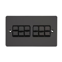 Schneider Flat Plate 6 Gang 2 Way Switch