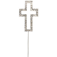 Diamant&eacute; Cross On Stem Silver - 50 x 90mm