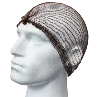 Balled Brown Fine Mesh Hairnet, 100/Ring, Metal Detectable