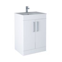 Tucker French Bucks 600mm Floor Standing Two Door Basin Unit Matt White