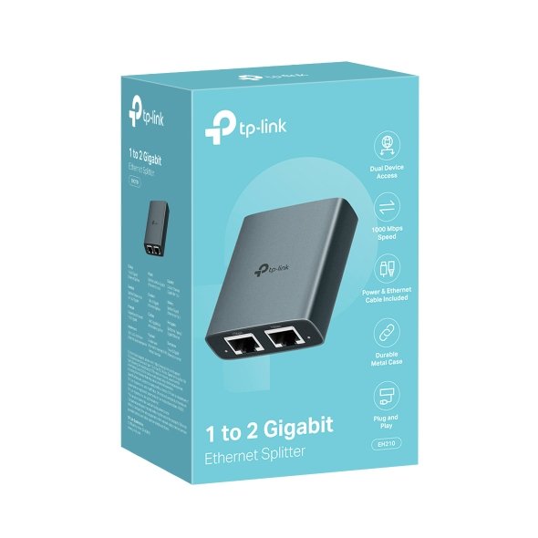 Compact network splitter with integrated high compatibility for routers, switches, computers and other Ethernet devices