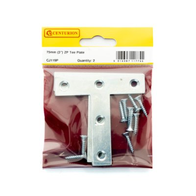 Centurion 75mm (3") Zinc Plated Tee Plate (Pack of 2)