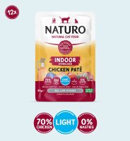Naturo Adult Cat Pouch Indoor Sterilised Chicken Pate 85g x 12