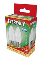 S15335 EVEREADY LED CANDLE ES 40W W/WHITE BULB PK2 X 6
