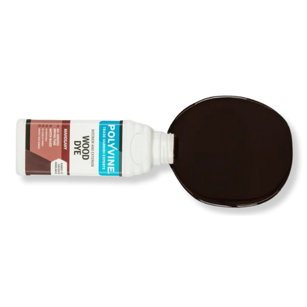 Polyvine Wood Dye Mahogany 500ml - Product & Swatch