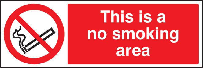 This is a no smoking area   Size: E (200x150mm)