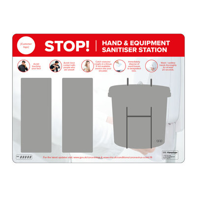 Station murale de d&eacute;sinfection des mains et du mat&eacute;riel