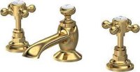 HUDSON REED TOPAZ 3TH BRUSHED BRASS BASIN MIXER INC WASTE