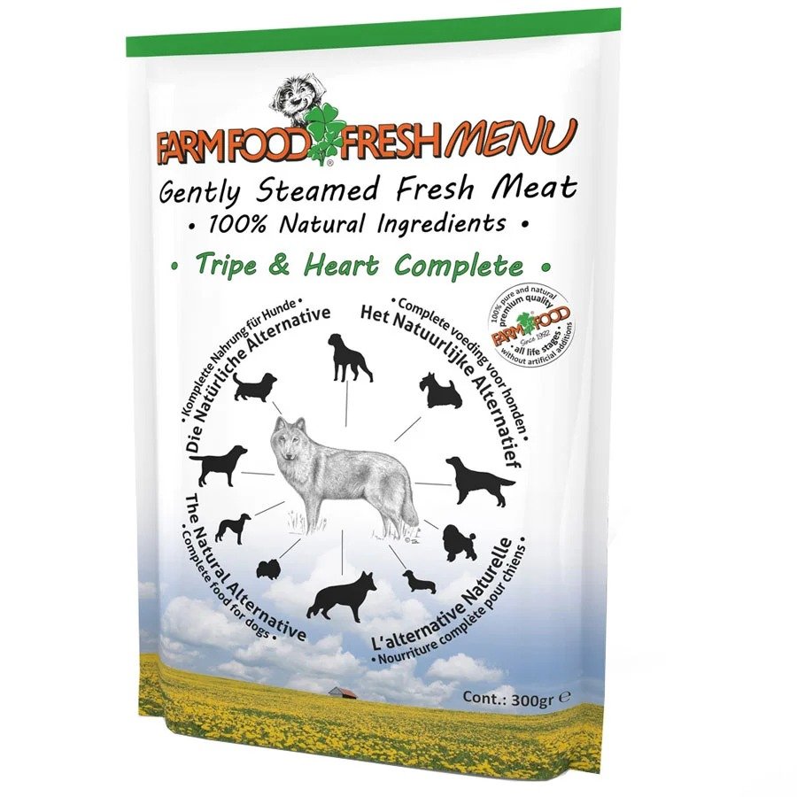 Farm Food Fresh Menu Dog Tripe and Heart Wet Food Pouches 10x300gm
