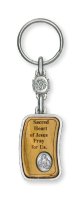 Key Ring/Olive Wood/Medal/Sacred Heart   (74634)