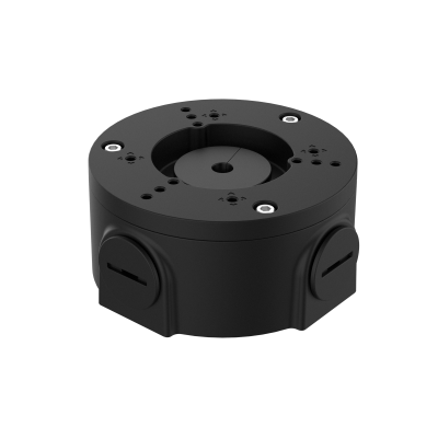 "PFA3300R-B black IP66 aluminum camera base front view" IC PLUS.