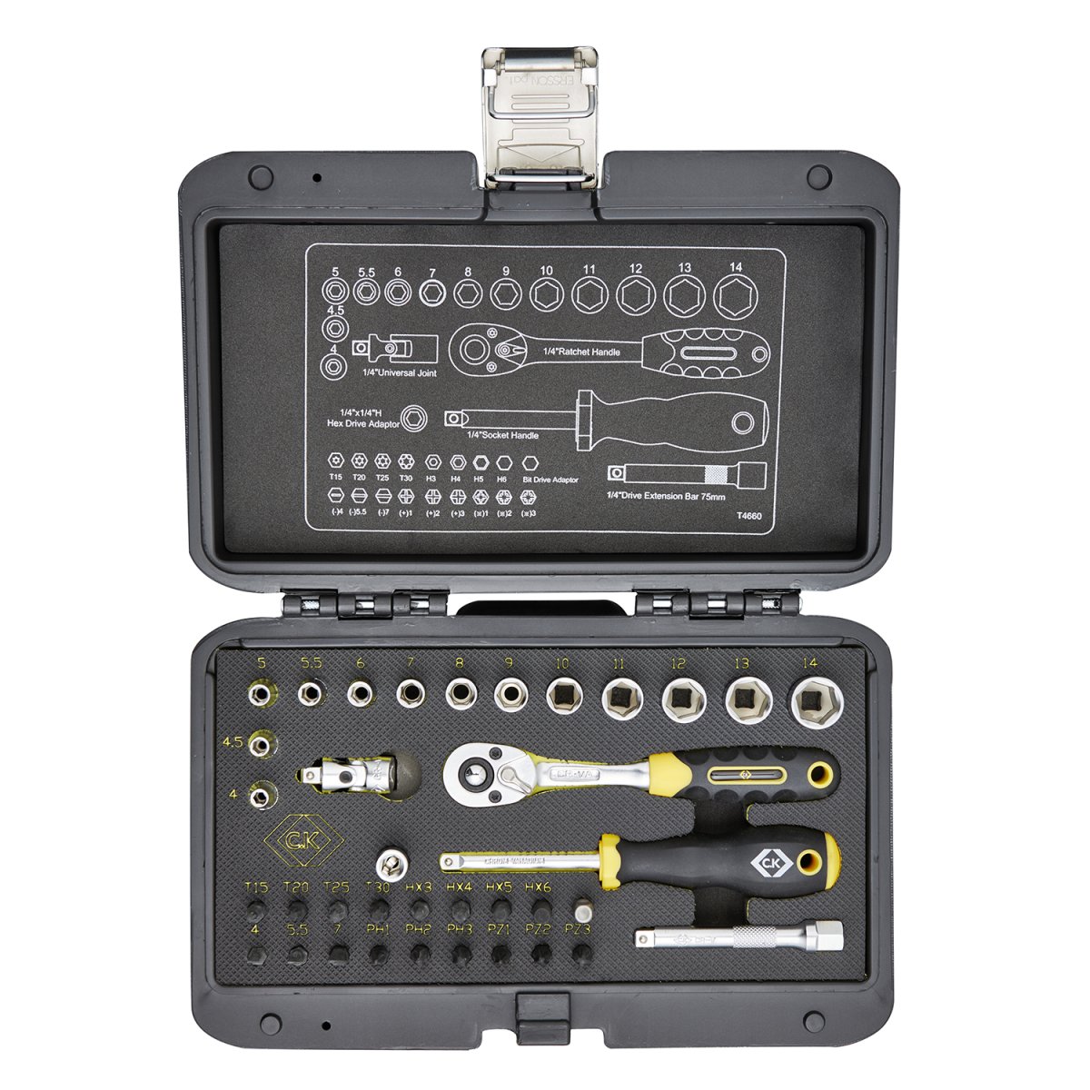 CK 36pc Socket Set 1/4" Drive T4660