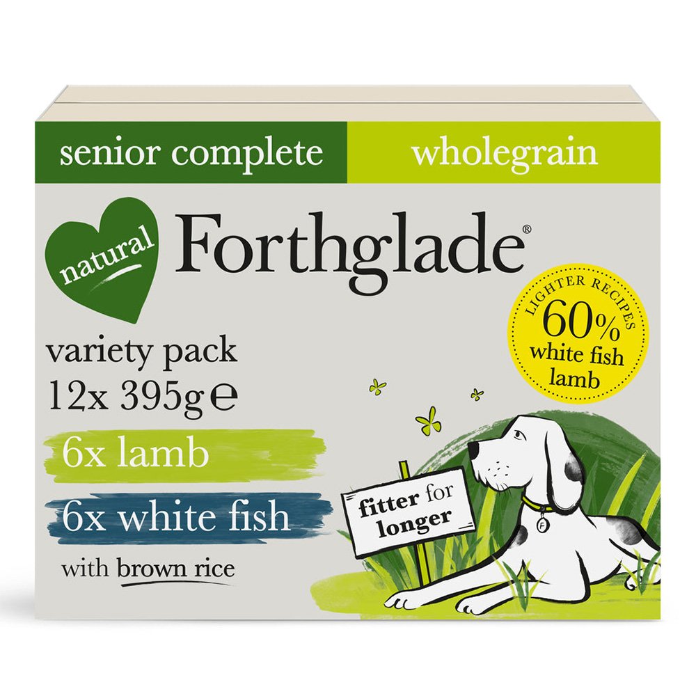 Forthglade Complete Meal Senior Dog Variety (Lamb and Fish) with Brown Rice & Veg 12x395g