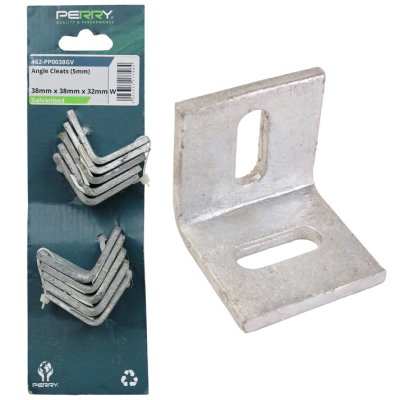 Pack of 10: 38mm x 38mm x 32mm Wide No.462 Angle Cleats (5mm) Galvanised