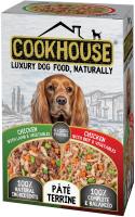 COOKHOUSE Luxury Dog Pouch Terrines Chicken, Beef & Veg / Chicken, Lamb & Veg 100g 6pk x 6