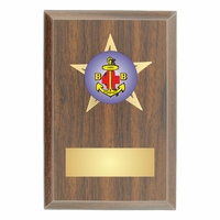 12.5cm Foil Blocked Walnut Shield