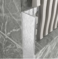 Brushed Chrome Square 10mm Tile Trim 2.5 Metre