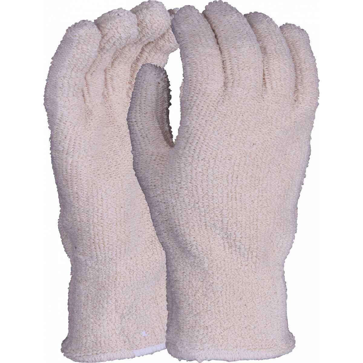 20 Oz SEAMLESS HEAT RESISTANT GLOVE TERRY COTTON WITH KNIT WRIST - CUT LEVEL 2