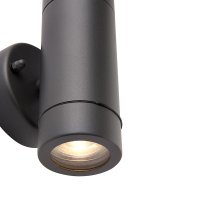 Saxby Palin 7W IP44 Up/Down Wall Light Anthracite Grey