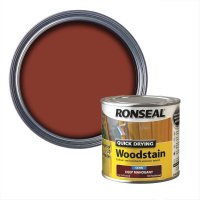 Ronseal Quick Drying Woodstain Deep Mahogany Tin & Swatch